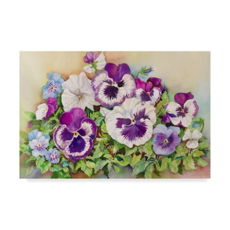 Joanne Porter 'Pansy Cluster' Canvas Art,22x32